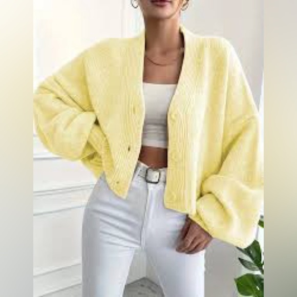 Selected Femme Sweaters - Selected Femme Cropped Button Front Cardigan